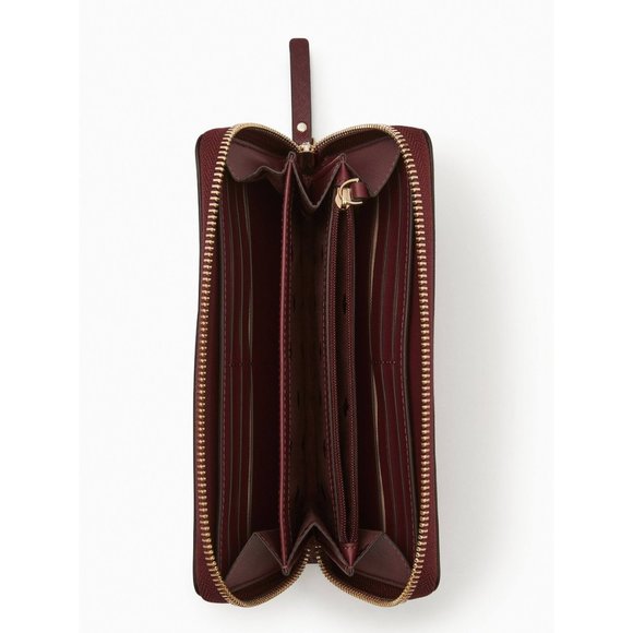 New Kate Spade Laurel Way Neda Large Wallet Saffiano Leather Deep Berry - Picture 2 of 3